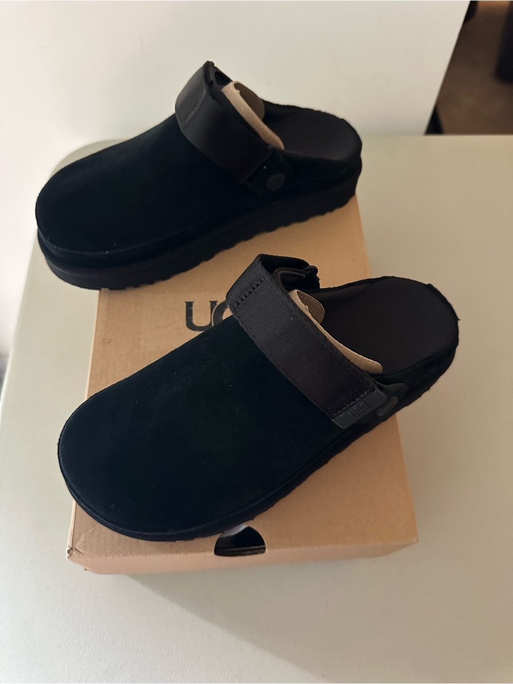 NIB UGG GOLDENSTAR CLOGS Womens Size 7 BLACK